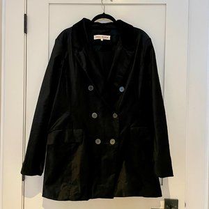Free People Oversized Velvet Double Breasted Blazer